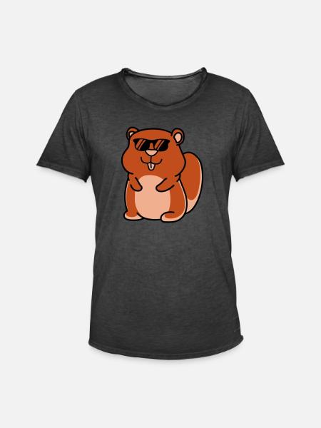 hamster cool - Men's Vintage T-Shirt - washed black