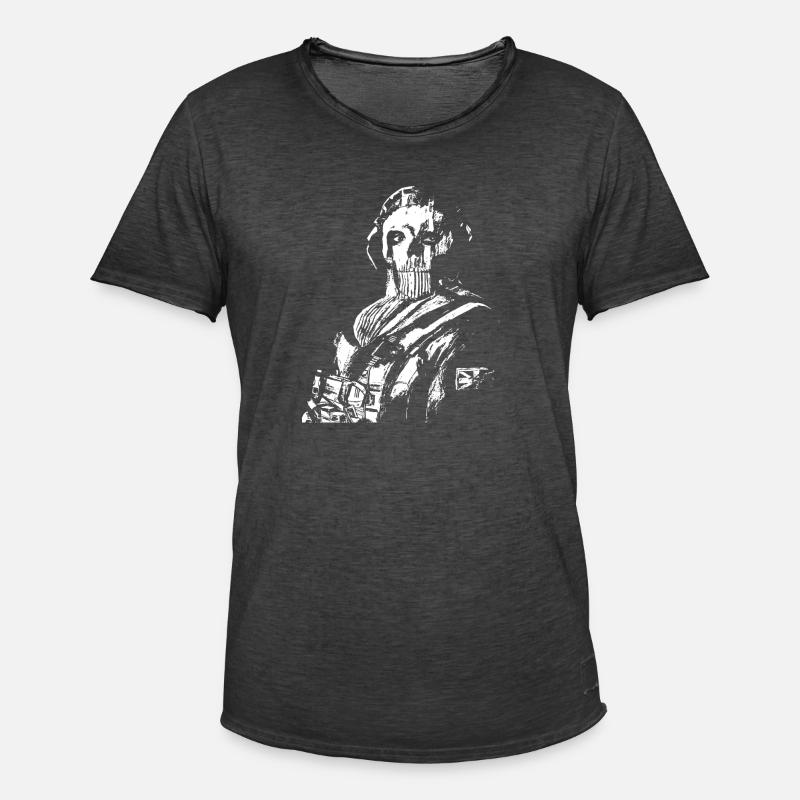 COD Ghost meme - Männer Vintage T-Shirt - Vintage Schwarz