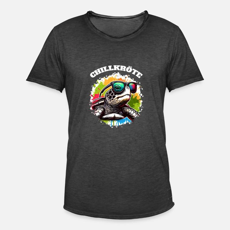 Chill Toad Turtle - Men's Vintage T-Shirt - washed black