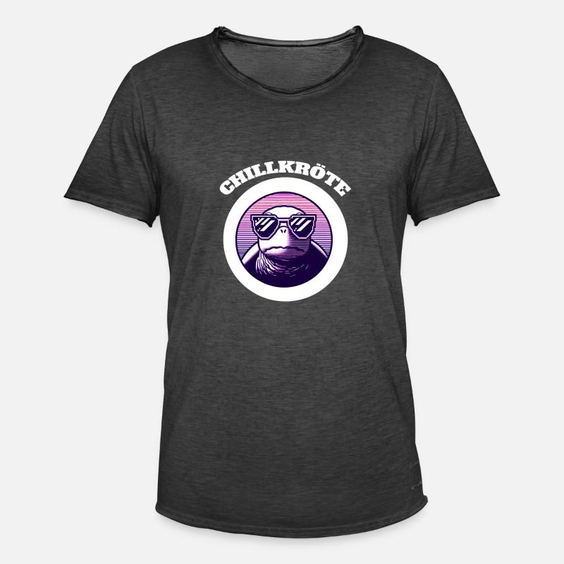 Chill Toad Turtle - Men's Vintage T-Shirt - washed black
