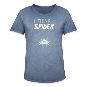 I think i Spider - Men's Vintage T-Shirt - vintage denim - Front - Jose (178cm)