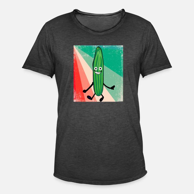 Concombre,Concombre,Concombre,Concombre,Concombre,Rétro - T-shirt vintage Homme - noir vintage