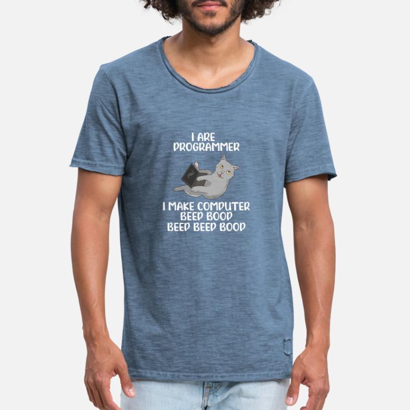 I Are Programmer I Make Computer Beep Bop Coder So Männer Vintage T-Shirt