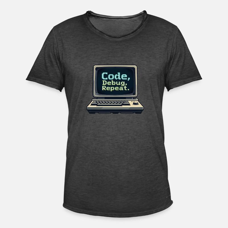 Code Debug Repeat - Software Engineer - Männer Vintage T-Shirt - Vintage Schwarz