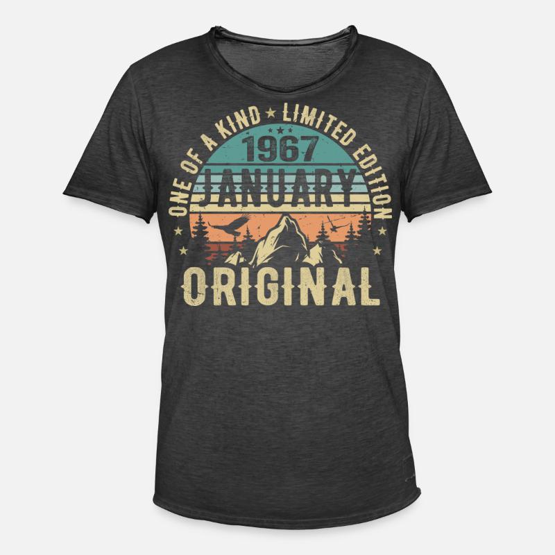 Data Set 38 6 - Männer Vintage T-Shirt - Vintage Schwarz
