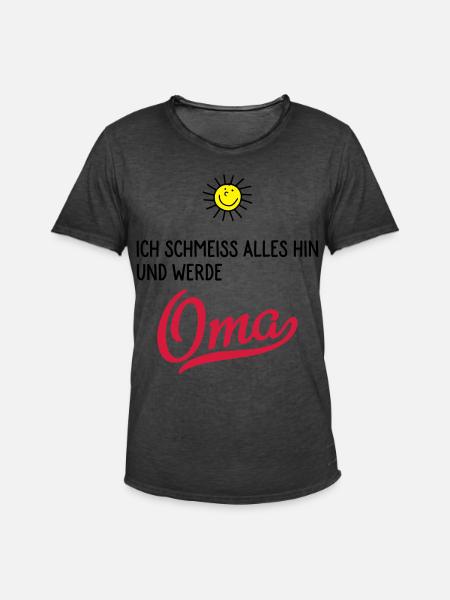 oma - Männer Vintage T-Shirt - Vintage Schwarz