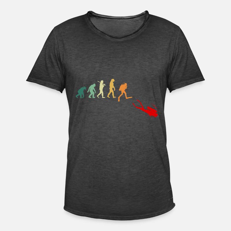 Gerätetauchen Tauchen Evolution Retro Lustig - Männer Vintage T-Shirt - Vintage Schwarz