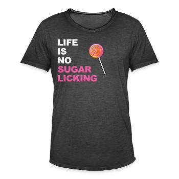 Denglisch T-Shirt | Sugarlicking | Zuckerschlecken - Männer Vintage T-Shirt - Vintage Schwarz - Vorne