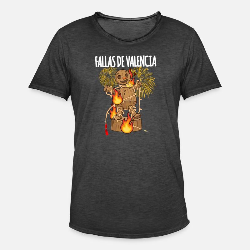 Fallas De Valencia Falla - Männer Vintage T-Shirt - Vintage Schwarz