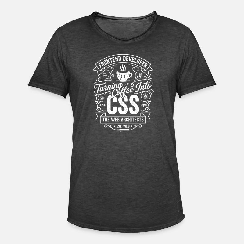 Frontend Coffee CSS Tee - Vintage-T-shirt herr - vintagesvart