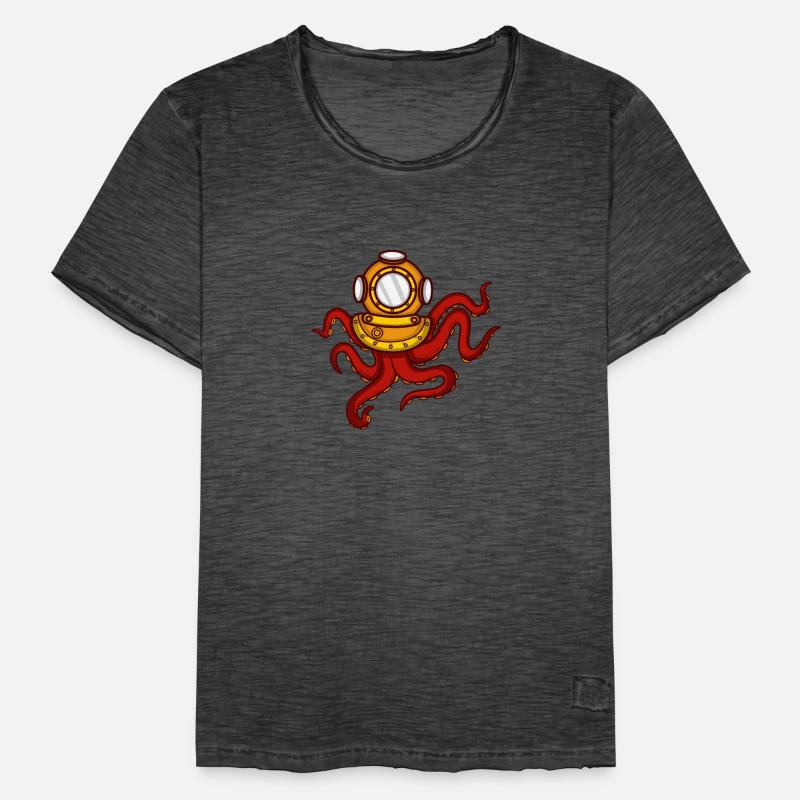 Deep Sea Octopus Deep Sea Diver oder Lehrer Gesche Männer Vintage T-Shirt
