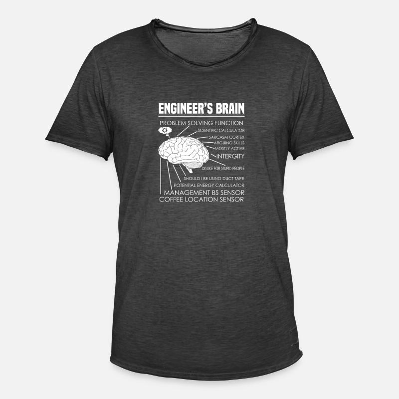 Engineer's Brain Problem Solving - Men's Vintage T-Shirt - washed black