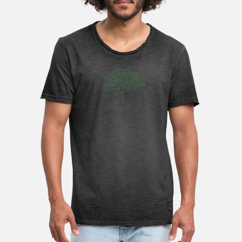 Coding Computer Programmer Tree Men's Vintage T-Shirt