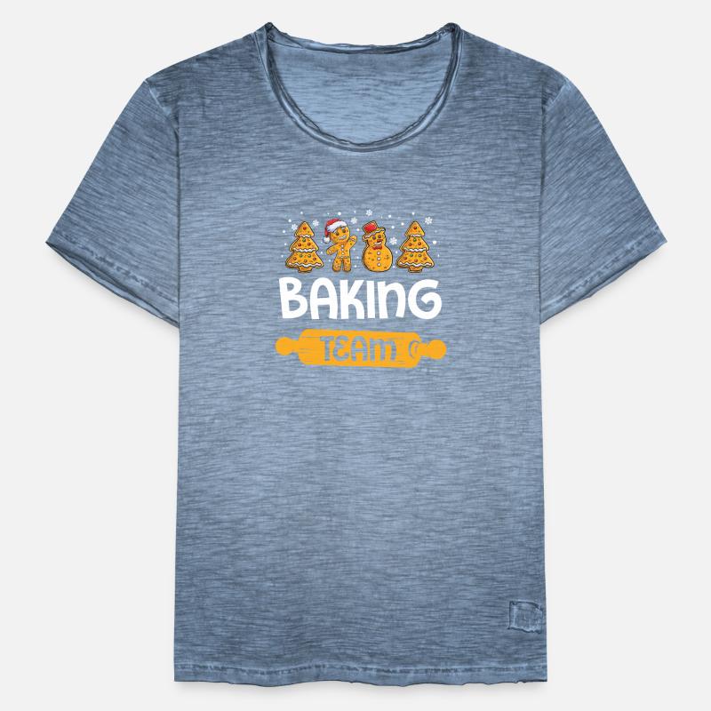 Back Team Bäcker Weihnachten Baking Lebkuchen Plät Männer Vintage T-Shirt