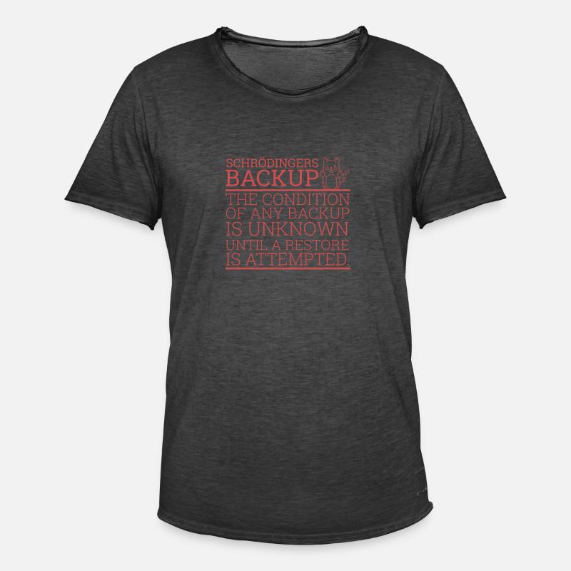 "Schrödingers Backup" | Computer, Admin - Männer Vintage T-Shirt - Vintage Schwarz