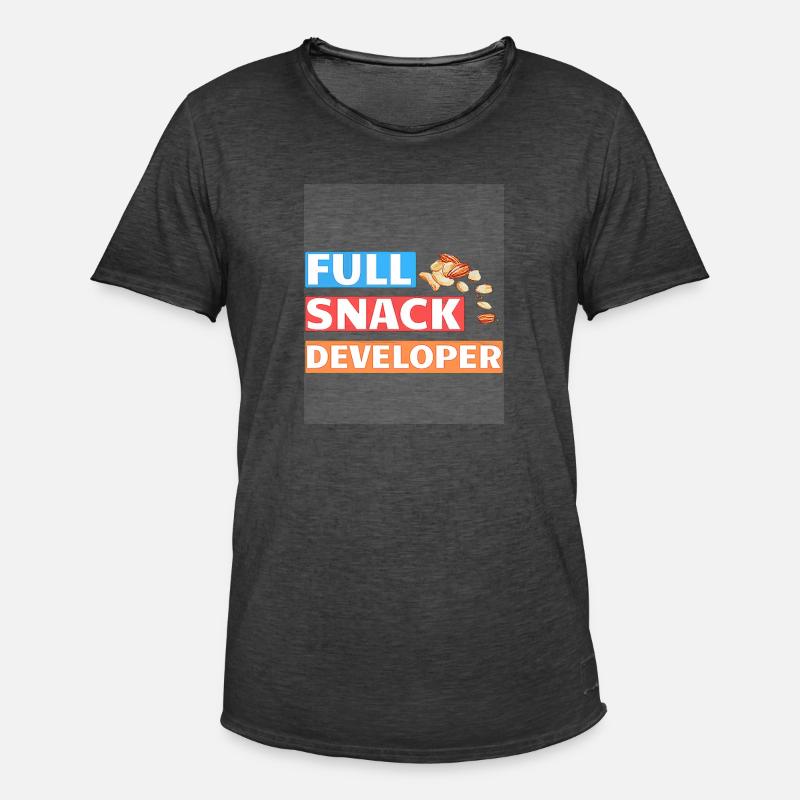 FULL SNACK DEVELOPER - DEVELOPER PUN - Men's Vintage T-Shirt - washed black