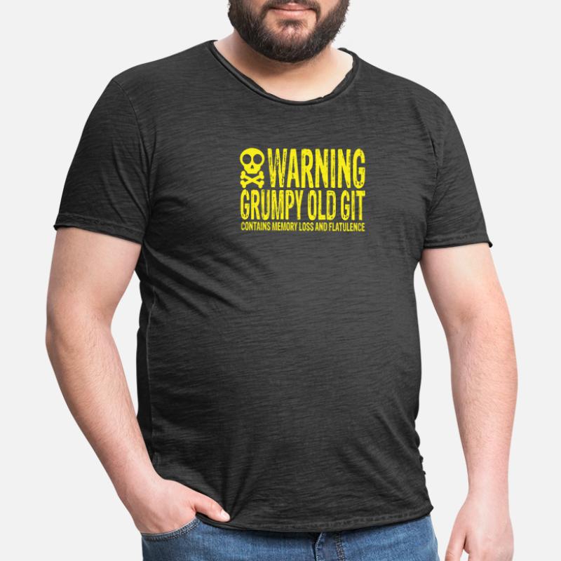 Warning Grumpy Old Git Männer Vintage T-Shirt
