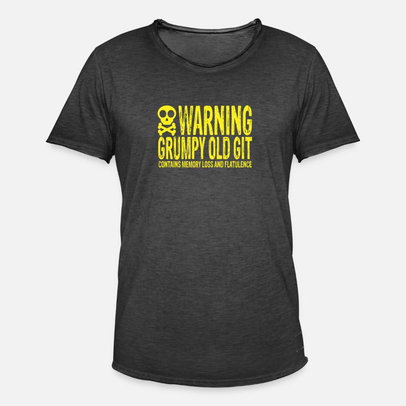 Warning Grumpy Old Git - Männer Vintage T-Shirt - Vintage Schwarz