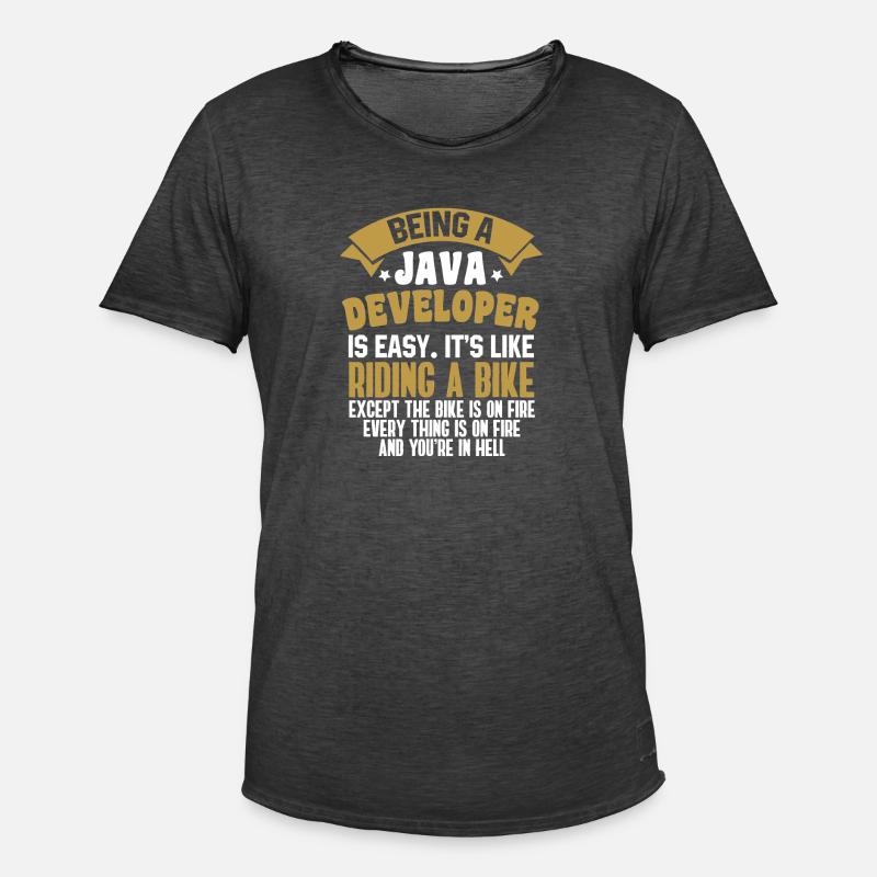 Java Developer - Men's Vintage T-Shirt - washed black