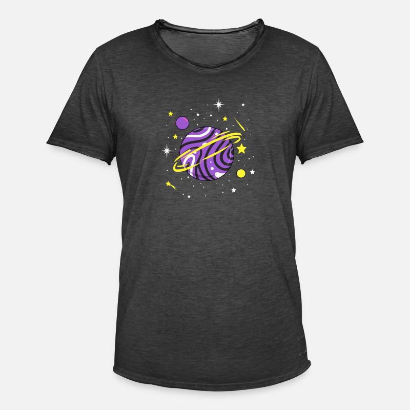 Nonbinary Space Planet Nonbinary Pride - Men's Vintage T-Shirt - washed black