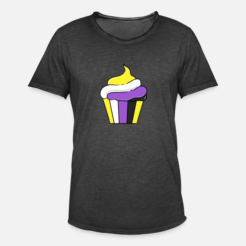 Nonbinary Cupcake Nonbinary Pride - Men's Vintage T-Shirt - washed black