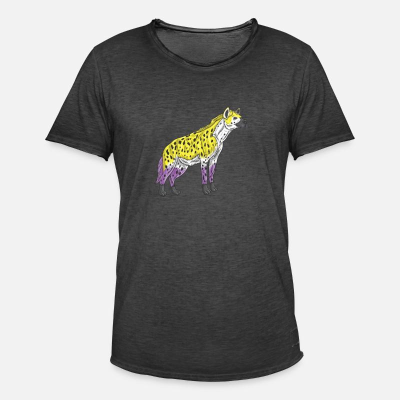 Hyena Non-binary pride Nonbinary Pride - Men's Vintage T-Shirt - washed black