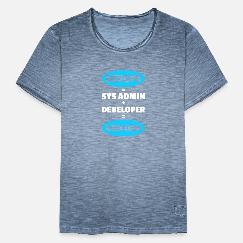 Sys-Admin Developer Devops Engineer Unicorn Men's Vintage T-Shirt