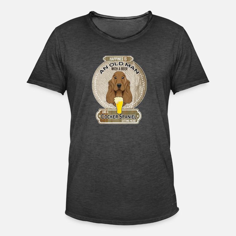 Cocker Spaniel Dad Beer Lover - Männer Vintage T-Shirt - Vintage Schwarz