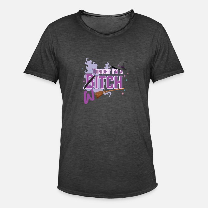 Tonight I M A Witch - Männer Vintage T-Shirt - Vintage Schwarz