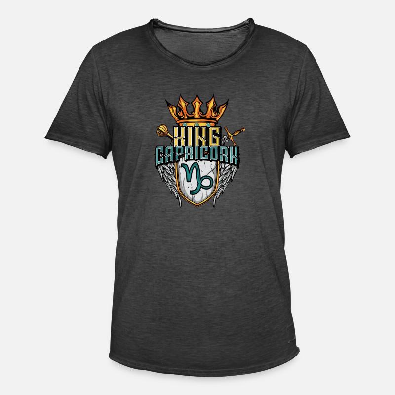 Steinbock Sternzeichen - Männer Vintage T-Shirt - Vintage Schwarz