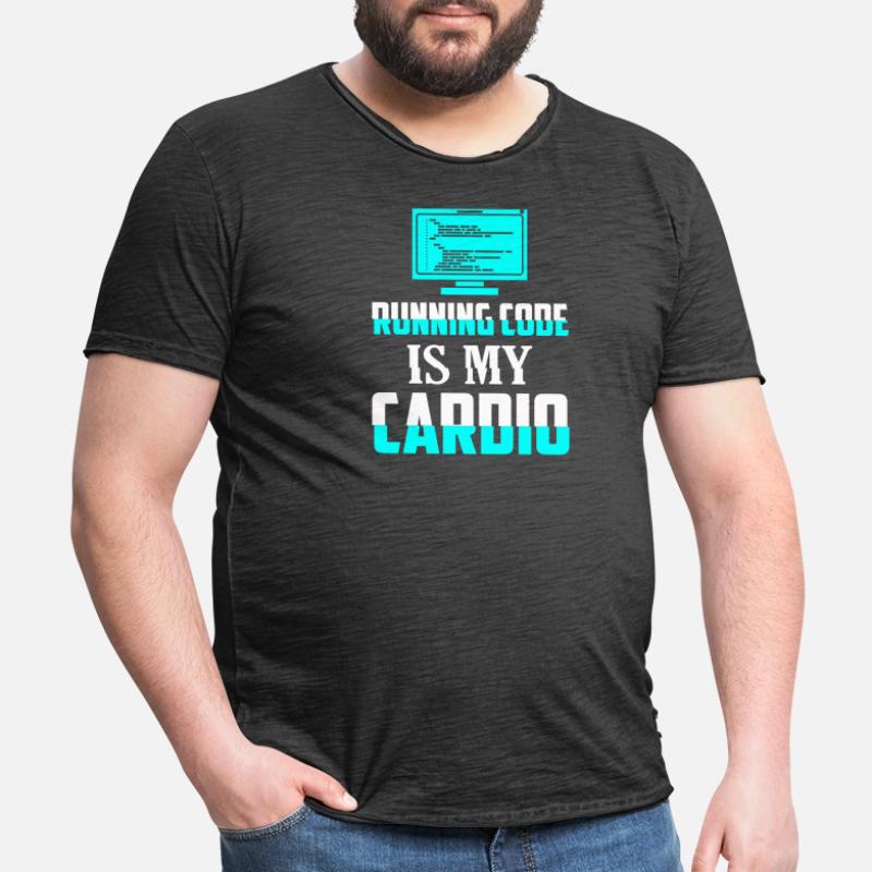 Running Code Is My Cardio Coding Software Männer Vintage T-Shirt
