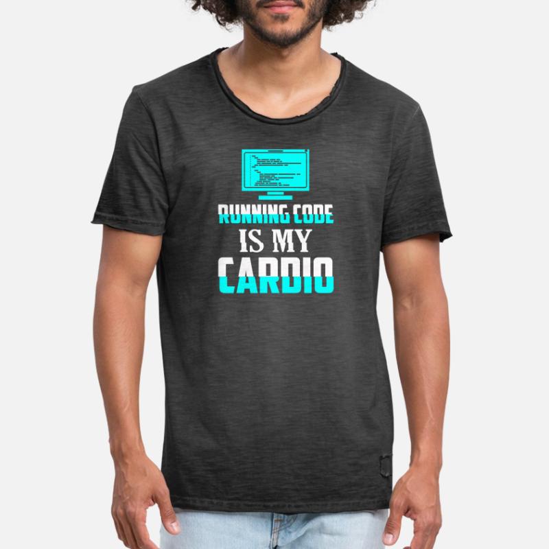 Running Code Is My Cardio Coding Software Männer Vintage T-Shirt