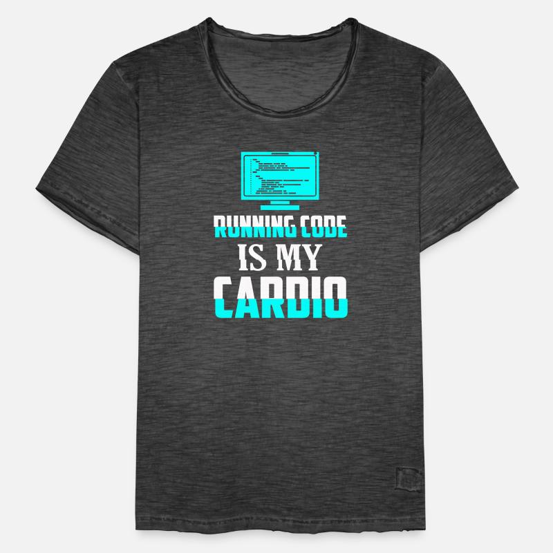 Running Code Is My Cardio Coding Software Männer Vintage T-Shirt