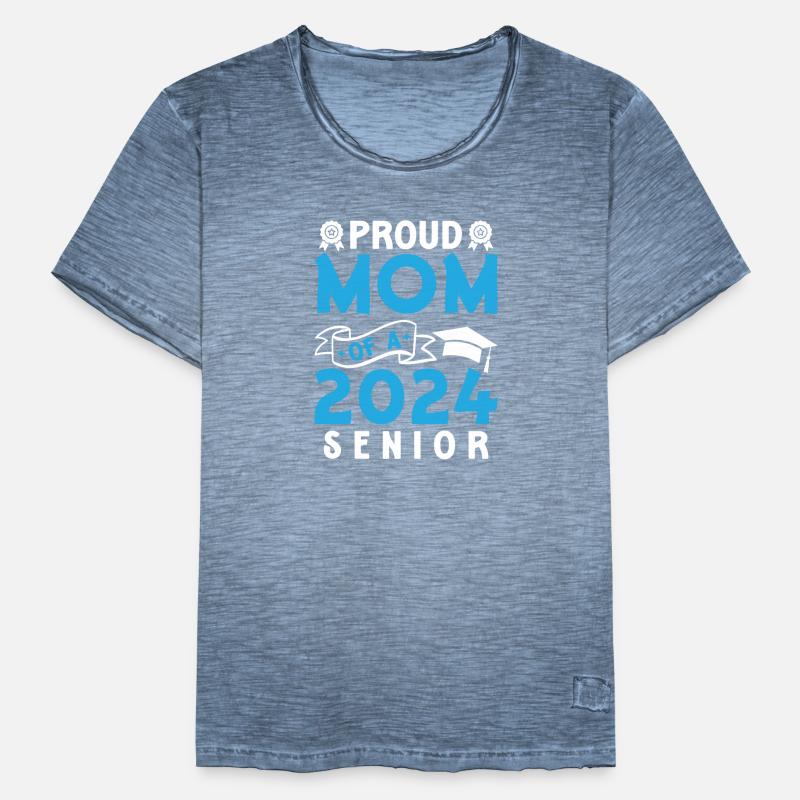 Lustige Stolze Mutter Eines Abschlussgeschenks Männer Vintage T-Shirt