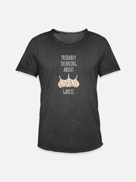 Knoblauch Knoblauchbrot Essen Geschenk - Männer Vintage T-Shirt - Vintage Schwarz