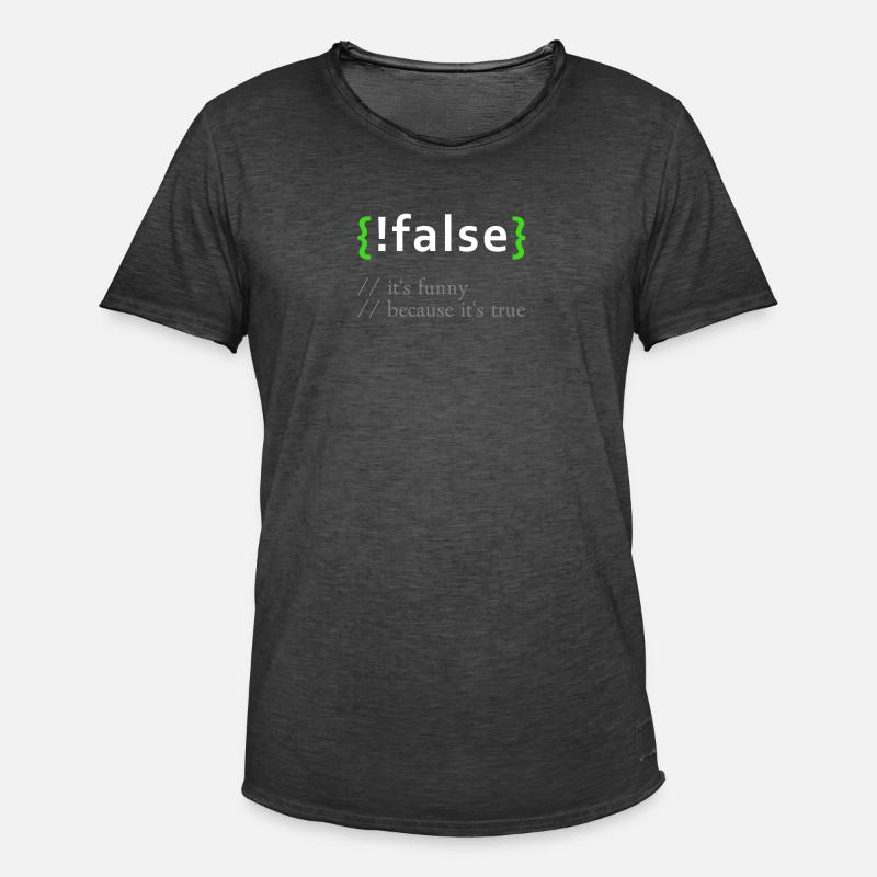 ! False - Lustige Codierung Programmierer Computerprogramm - Männer Vintage T-Shirt - Vintage Schwarz