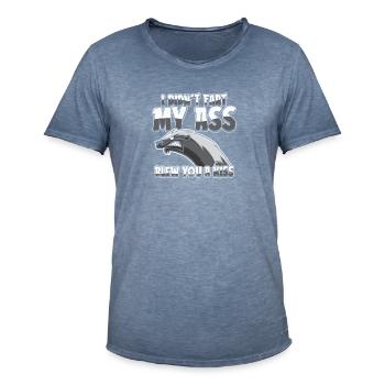 Honey Badger Ratel - T-shirt vintage Homme - vintage bleu jeans - Devant - Jose (178cm)