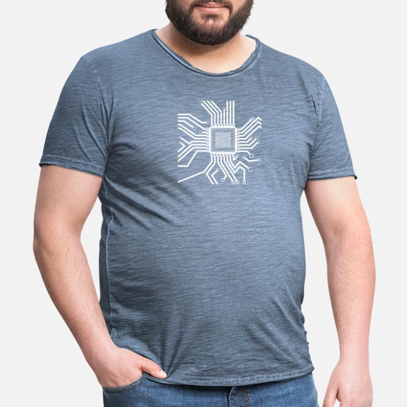 Developer Coder Programmer Microchip Men's Vintage T-Shirt