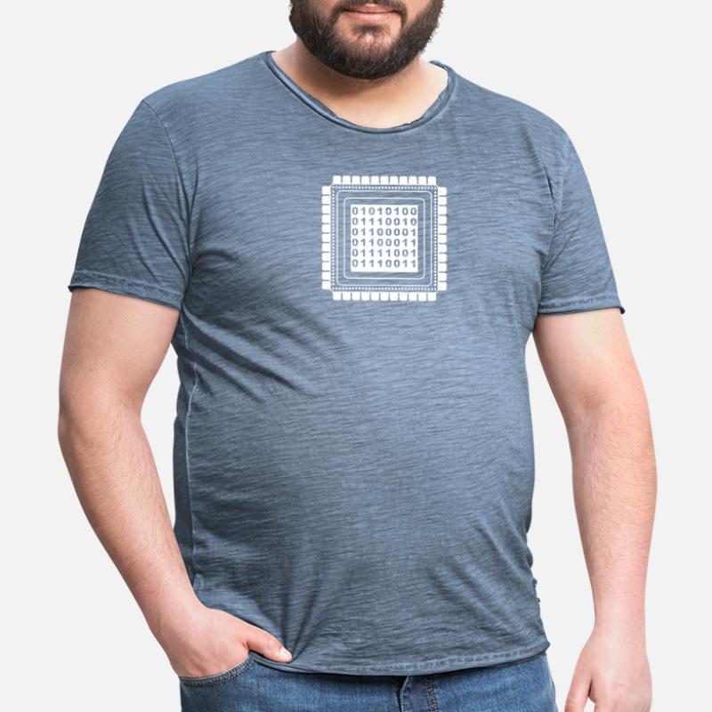 Developer Coder Programmer Microchip Men's Vintage T-Shirt