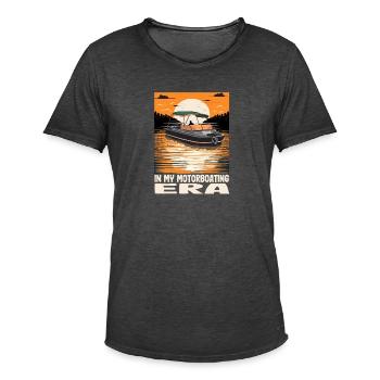 In My Motorboating Era Lake Life Pontoon King - Männer Vintage T-Shirt - Vintage Schwarz - Vorne