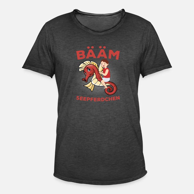 BÄÄM Seepferdchen Schwimmabzeichen - Männer Vintage T-Shirt - Vintage Schwarz