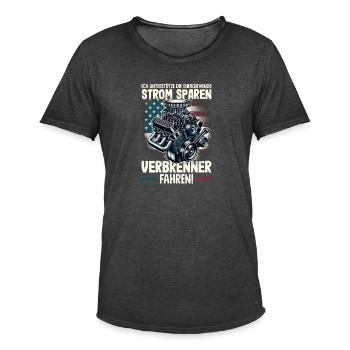 Energiewende Strom Sparen Verbrenner Fahren - Männer Vintage T-Shirt - Vintage Schwarz - Vorne