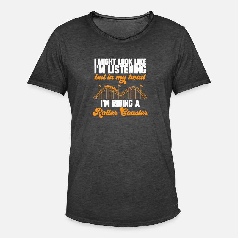 Achterbahn Rollercoaster Freizeitpark - Männer Vintage T-Shirt - Vintage Schwarz