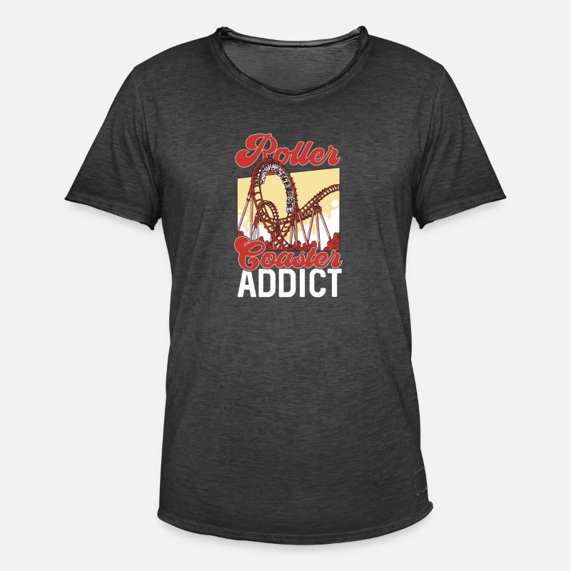 Achterbahn Rollercoaster Freizeitpark - Männer Vintage T-Shirt - Vintage Schwarz