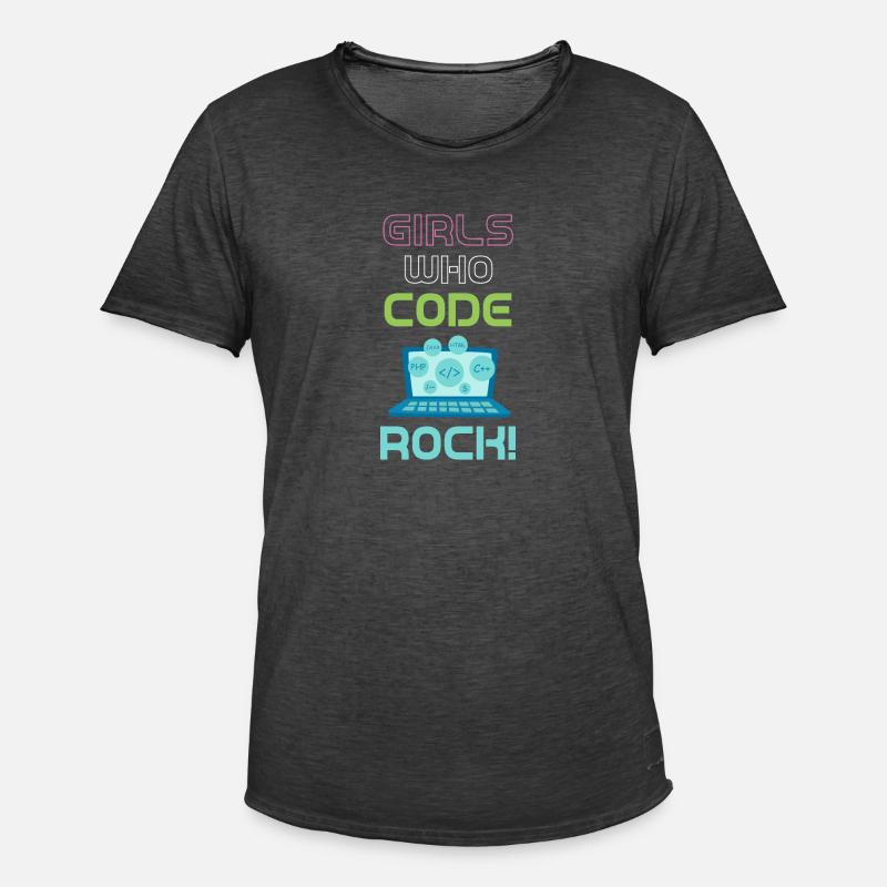 Mädels, Die Programmieren, Rocken! Programmierer, - Männer Vintage T-Shirt - Vintage Schwarz