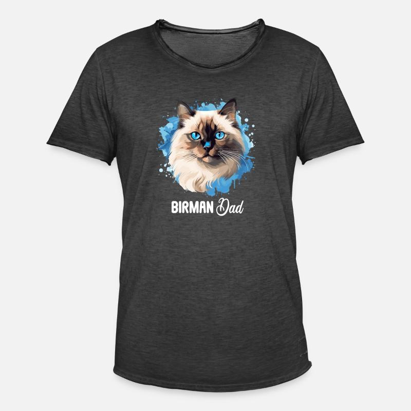 Birman Cat Birma Katze - Männer Vintage T-Shirt - Vintage Schwarz