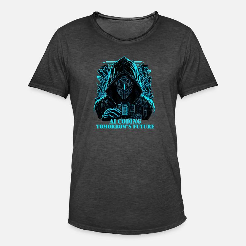 Artificial intelligence coding future - Men's Vintage T-Shirt - washed black