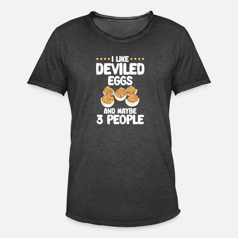 Stuffed Eggs Deviled Eggs - Men's Vintage T-Shirt - washed black