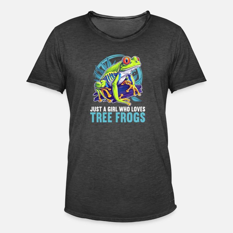 Tree Frog Baumfrösche Baumfrosch - Männer Vintage T-Shirt - Vintage Schwarz