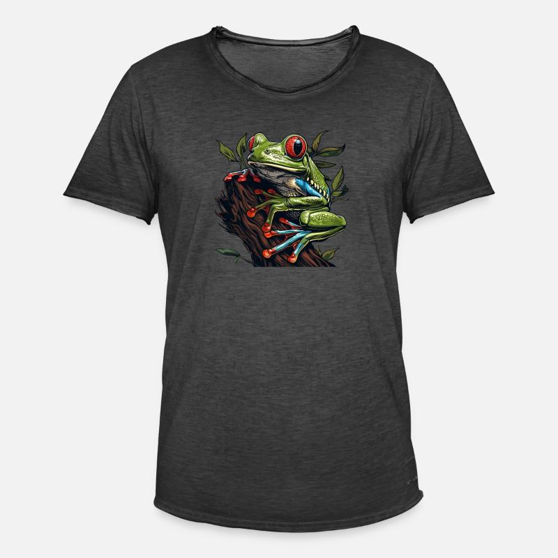 Tree Frog Baumfrösche Baumfrosch - Männer Vintage T-Shirt - Vintage Schwarz